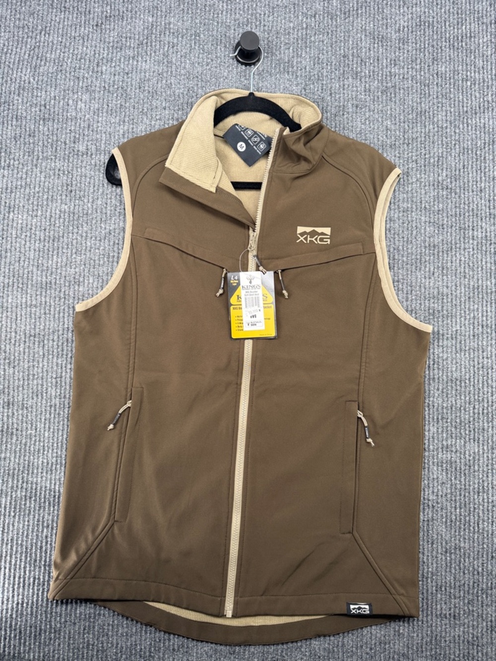 Men's Brown Outdoor Softshell Vest with Contrast Trim
